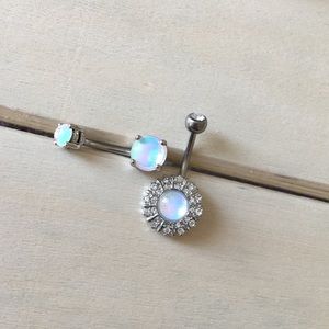 Holographic Belly Button Ring Set